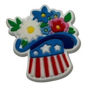 Patriotic Hat Filled With Flowers Shoe Charm